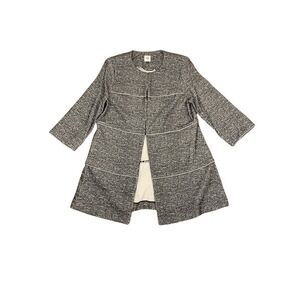 Cabi Black White Open Front Longline Blazer Size M Office